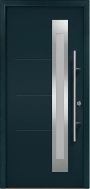 EcoStar Haustür Isopro Secur Motiv 780S in Anthrazitgrau RAL 7016 mit Glaseinsatz, RC2 Sicherheit, modern, Aluminium und Stahl, DIN links - Bild 1