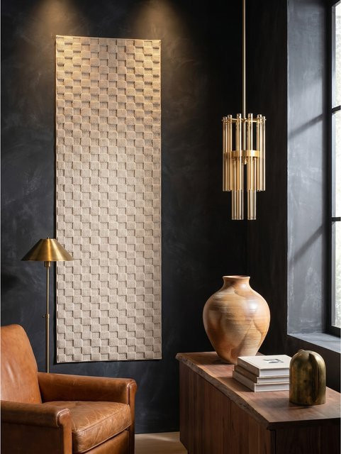Flachgewebe-Teppich Schachbrett von KADIMA DESIGN in Beige, B/T: 80 x 250 cm - Bild 1