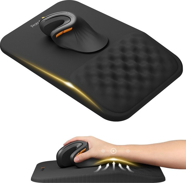 Ergonomisches Mauspad mit Handgelenkauflage aus Memory-Schaum und rutschfester PU-Basis von Suita in Schwarz oder Weiß - Bild 1