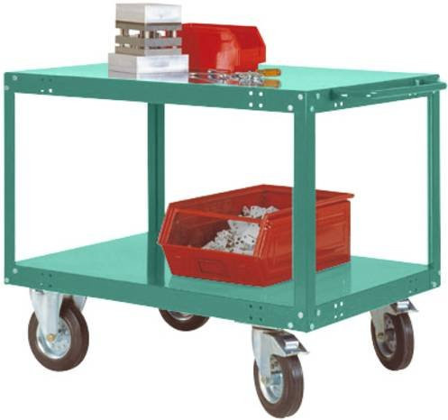 Manuflex Tischwagen TT1091.0001 in Grau und Grün aus Stahl mit B/T/H: 76,5 x 150 x 80 cm - Bild 1