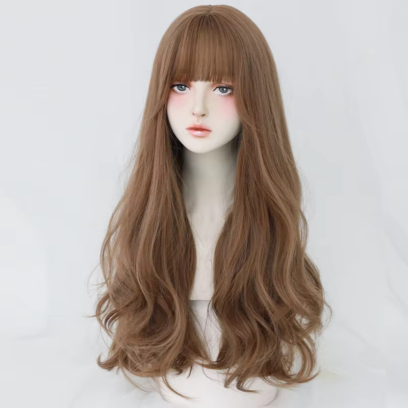 7JHH WIGS Perücke, Honigbraun, mit Pony, Synthetik, Damen - Bild 2