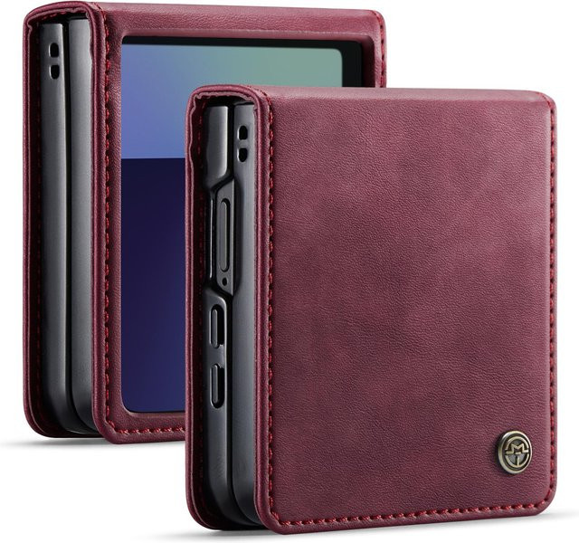 Capa Stoßfeste Leder-Flip-Hülle für Samsung Galaxy Z Flip 7 in Rot - Bild 1