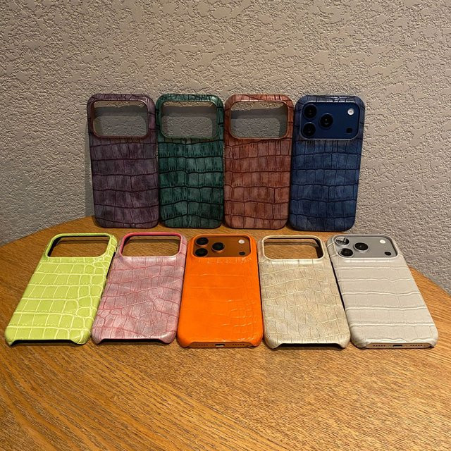 QianYueRui Handyhülle mit Retro-Krokodilmuster für iPhone 17 Pro Max, 16 Plus, 15 Pro, 14, 13, halbtransparent und sturzsicher, Farbe: transparent - Bild 1