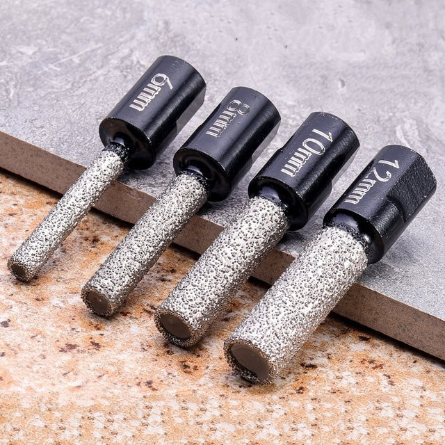 NIUXIANG Diamant Lochsäge M10 vakuumgelötet für Winkelschleifer, Kernbohrer für Keramik, Granit, Marmor, Stein und Fliesen, Farbe: Silber - Bild 1