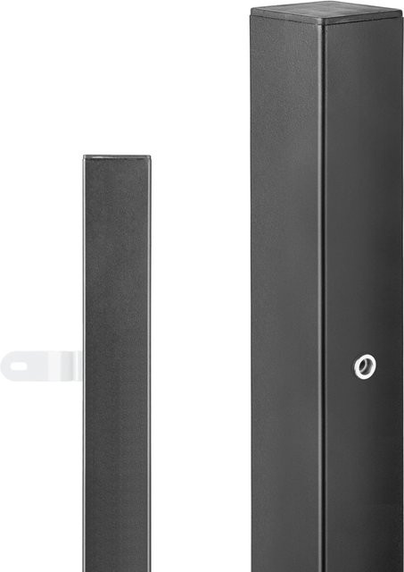 Chaussee Zaun-Endpfosten aus Aluminium in Schwarz Matt, B/T/H: 5,1 x 5,1 x 150 cm - Bild 1