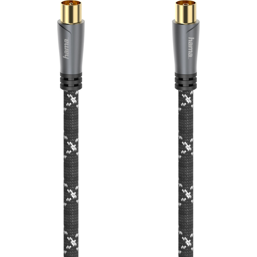 Hama Antennen-Kabel Koax-Stecker zu Koax-Kupplung in Grau-Schwarz mit 3 m Länge und 120 dB - Bild 2