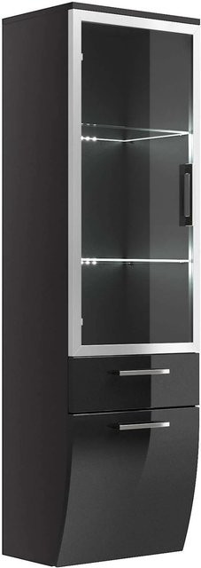 Posseik Bad-Hochschrank Rima in Anthrazit mit Soft-Close-Türen und internen Regalen, Breite: 40 cm, Höhe: 134,5 cm - Bild 1
