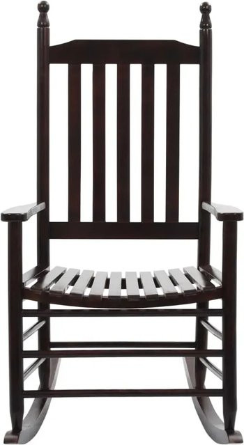 vidaXL Schaukelstuhl aus Pappelholz in Braun mit gebogener Sitzfläche und Armlehnen im Vintage-Design - Bild 1
