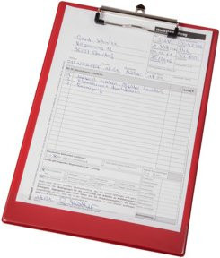 Eichner PVC-Klemmbretter rot, 5 Stück, B: 23,2 cm x H: 33,8 cm - Bild 1