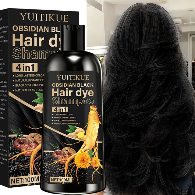 YUITIKUE Haarfärbeshampoo Obsidian Schwarz, 100 ml - Bild 1