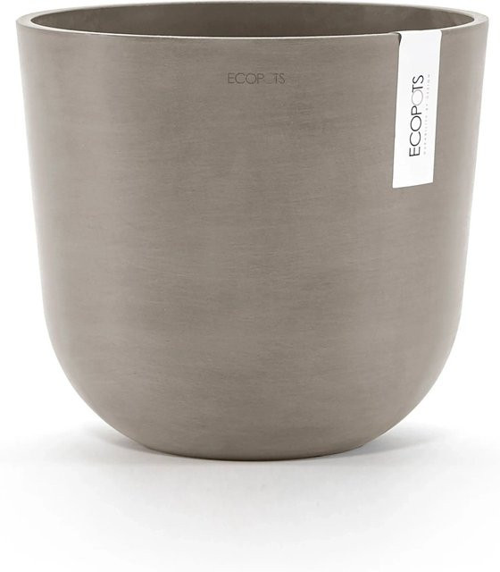 Ecopots Pflanztopf Oslo in Braungrau mit skandinavischem Design, runde Form, Durchmesser: 25 cm, Höhe: 21,8 cm - Bild 1