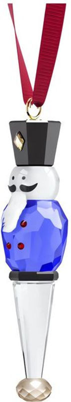 Swarovski Kristallfigur Nussknacker Blau als Weihnachtsdekoration aus Glas und Textil - Bild 1