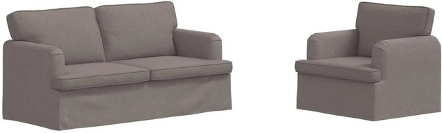 vidaXL Sofa 2-teilig in Taupe mit Stoffbezug, L-Form, Breite: 162 cm, Tiefe: 80 cm, Höhe: 85 cm - Bild 1