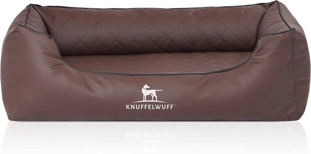 Knuffelwuff Hundebett Madison Orthopädisch aus Kunstleder in Braun, B: 105 cm, T: 75 cm - Bild 1