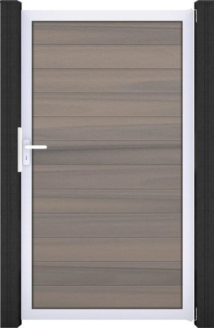 GroJa Solid Steckzauntor Bi-Color Braun Rahmen EV1, B/H: 100 x 180 cm - Bild 1