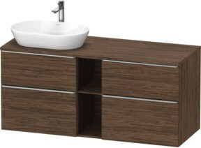 Duravit Waschtischunterschrank D-Neo in Braun Matt mit 2 Türen und 2 Schubladen, Wandmontage - Bild 1