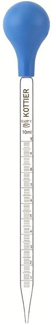 Xiao--Xiao Glas-Graduierte Laborpipette mit großem Gummiaufsatz, 10 ml, Grau - Bild 1