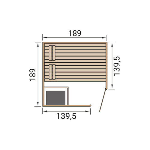 WEKA Massivholzsauna Valida Eck 2 in Braun für 6 Personen inklusive 9 kW Ofen mit integrierter Steuerung - Bild 2