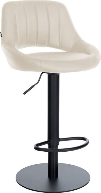 CLP Barhocker Milet höhenverstellbar mit gepolsterter Sitzschale aus Kunstleder, Farbe: Schwarz oder Beige, belastbar bis 150 kg - Bild 1
