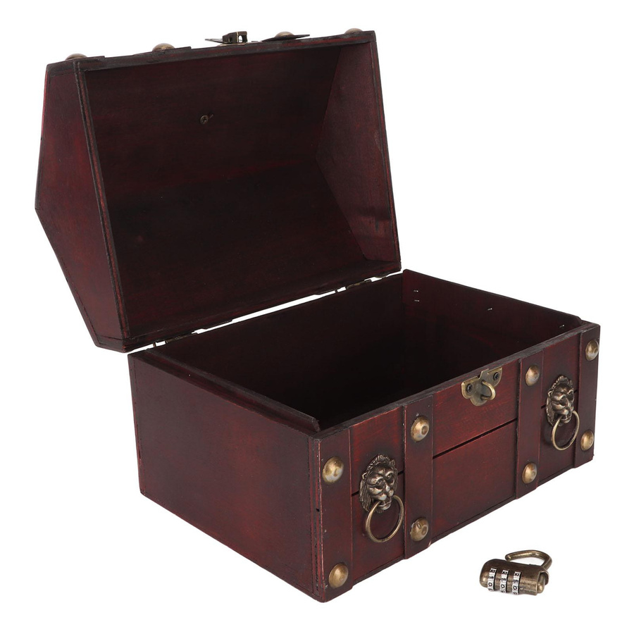 KaiSai Schatzkiste aus Holz mit Zahlenschloss als Aufbewahrungsbox für Schmuck in Green - Bild 5