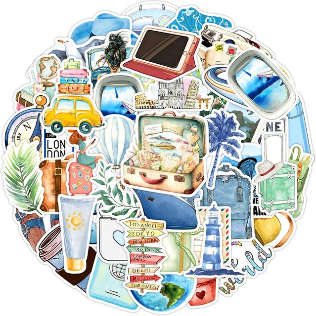 Kpustyle Aquarell Cartoon Graffiti Aufkleber Set für Laptop, Telefon und Kühlschrank in Multicolour - Bild 1