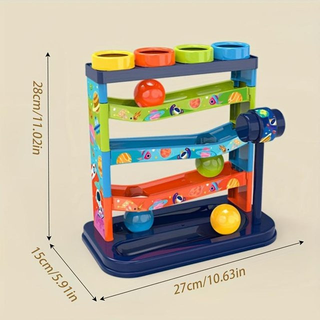 Binchi Montessori Mehrschichtige Bahn Rutsche Rollkugel Spielzeug, Lernspielzeug, ab 3 Jahre - Bild 1