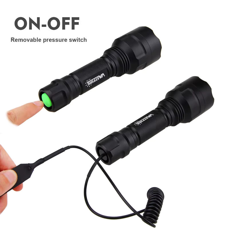 VASTFIRE Taktische LED Taschenlampe mit 2500LM und RGB-Lichtfunktionen in Schwarz - Bild 3