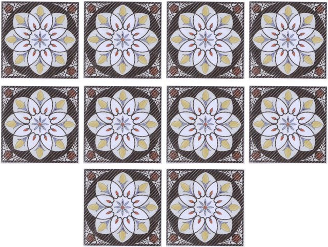 20 Stück Meterk Selbstklebende Fliesenaufkleber in Multicolour, Wasserdichte Geometrische Bodenaufkleber für Wand und Boden - Bild 1