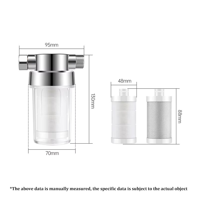 Universeller Duschkopf-Wasserfilter von ctzszzmm in Silber mit aktiviertem Kohlefilter und austauschbarem PP-Baumwoll-Vorfilter zur Chlorentfernung - Bild 5