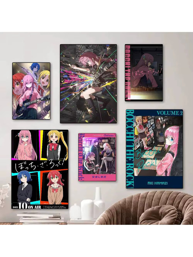 Selbstklebendes Anime Poster Bocchi The Rock DIY Kunstwerk in White und Multicolour - Bild 6