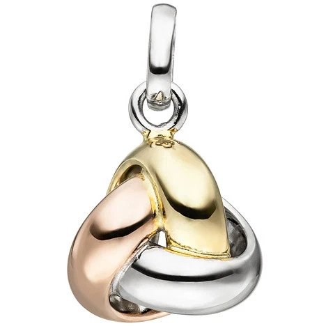 Colfem Anhänger Knoten, 925 Silber, triolor vergoldet, Bicolor, Unisex - Bild 1