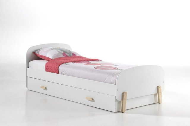 Vipack Einzelbett Kiddy für Kinder in Weiß mit Bettschublade, B/T/H: 90 x 200 cm - Bild 1