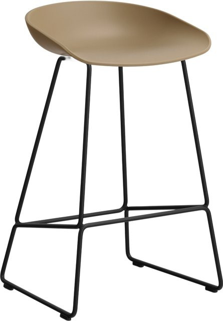 HAY About A Stool AAS 38 Hocker in Braun mit Stahlgestell und Polypropylen-Sitzschale im industriellen Design - Bild 1