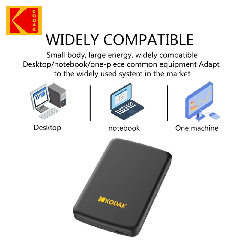 Kodak P150 Externe Festplatte HDD mit USB 3.0 und USB-A Anschluss, Schwarz, 1 TB oder 500 GB Kapazität für PC, Laptop und Smartphone - Bild 6