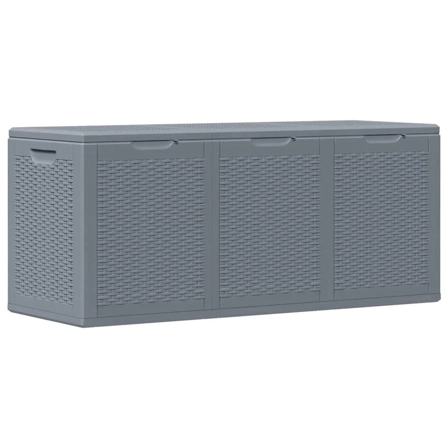 vidaXL Gartenbox in Grau aus Polypropylen mit Rattan-Optik, Volumen: 270 l - Bild 2