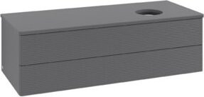 V&B Waschtischunterschrank Antao mit Frontstruktur in Anthrazit, B/T/H: 120 x 36 x 50 cm - Bild 1