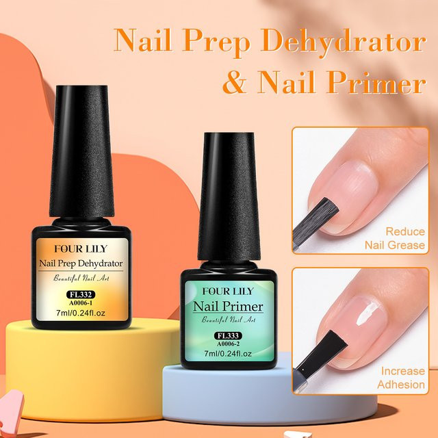 Four Lily Nagelgrundierung und Nageldörrgerät Set, säurefrei, 7 ml - Bild 1