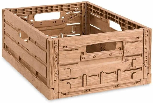 PROREGAL Klappbox Active Lock in Holzdekor Braun, H x B x T: 16,5 x 30 x 40 cm, 22,6 Liter Transportkiste - Bild 1