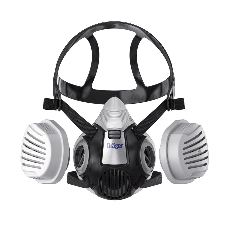 Dräger X-plore 3300 Halbmaske Handwerkerset mit P3-R-Filtern in Größe S, Farben Schwarz, Weiß und Grau - Bild 2