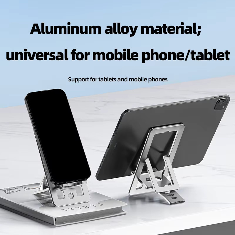 QGhappy Kartenhalter aus Aluminiumlegierung in Silber, verstellbarer und tragbarer Handy- und Tabletständer für alle Mobiltelefone - Bild 2