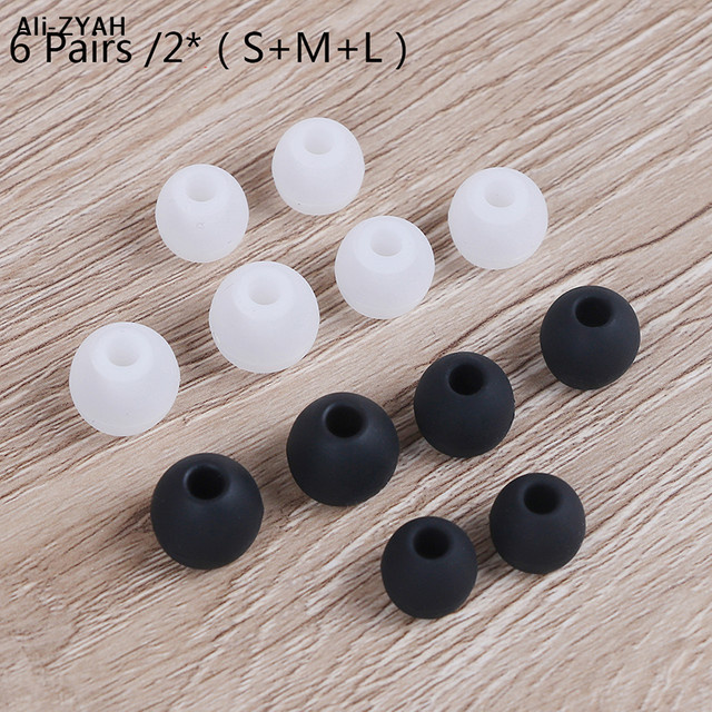 JETTING Universelle In-Ear-Kopfhörer-Ohrstöpsel aus Silikon in Schwarz und Weiß, 6 Paar Set (S, M, L) - Bild 1