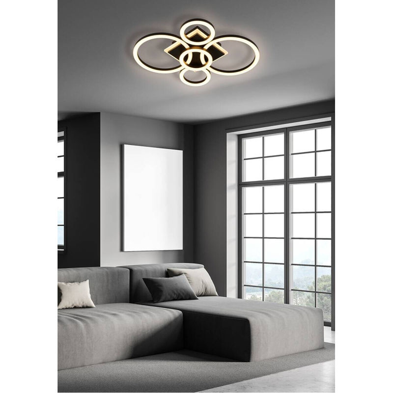 Pocoline LED-Deckenleuchte Lavan in Schwarz, B/H/T: 39 x 49 x 9 cm - Bild 3