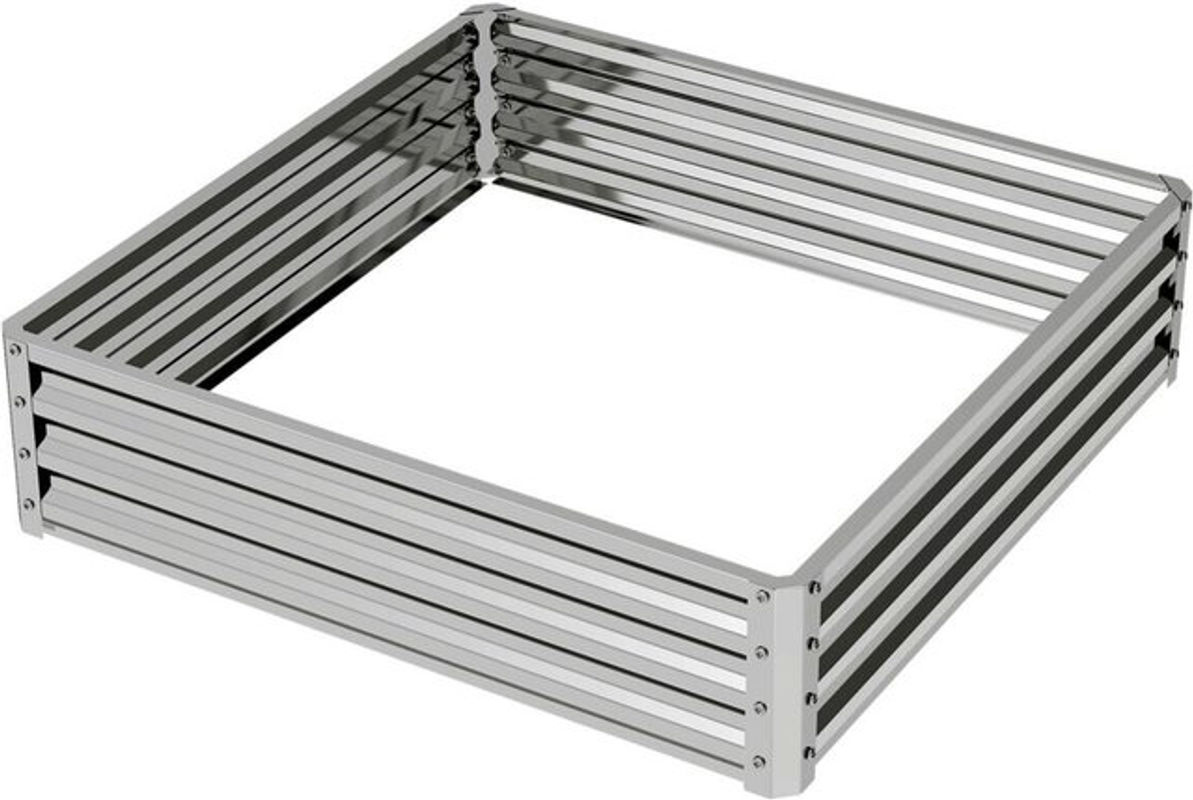 Outsunny Hochbeet aus verzinktem Stahl in Silber, B/H/L: 120 x 30 x 120 cm - Bild 3