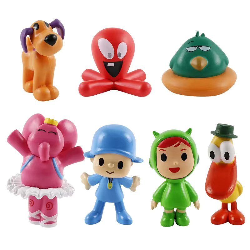 Bandai Pocoyo Tierfiguren, 7-teiliges Set, Puppen-Modell, Kunststoff - Bild 2