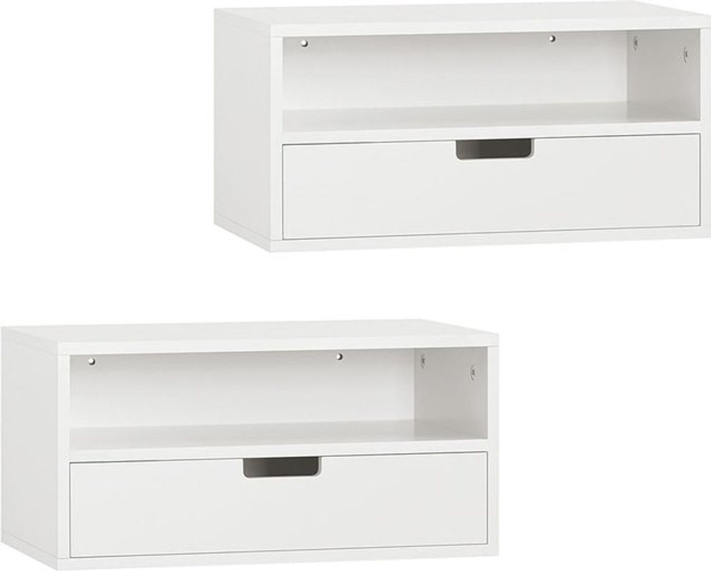 SoBuy Nachttisch Modern mit 2 Schubladen Weiß B: 45 cm, T: 25 cm, H: 22 cm - Bild 1