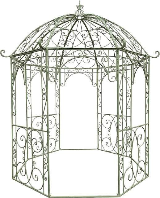 CLP Rosenpavillon Leila aus Eisen in Grün, nostalgischer Gartenpavillon im Jugendstil als Rankhilfe für Kletterpflanzen - Bild 1