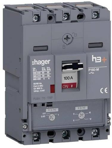 Hager HMS100DC Leitungsschutzschalter MCB grau 100 A - Bild 1