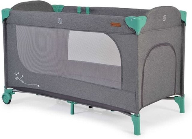 Cangaroo Reisebett Skyglow Laufstall mit Matratze und Seiteneingang in Grün - Bild 1