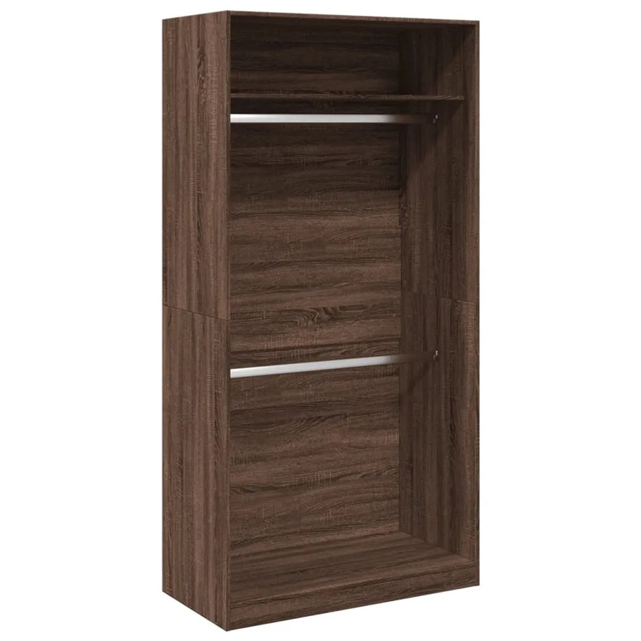 vidaXL Kleiderschrank Eiche Braun aus Holzwerkstoff mit Kleiderstange, B/T/H: 100 x 50 x 200 cm - Bild 2