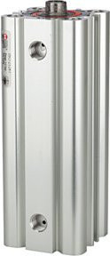 Riegler Kompaktzylinder LINER doppeltwirkend in Silber, Kolben-Durchmesser 40 mm, Hub 20 mm, Anschluss IG G 1/8 - Bild 1